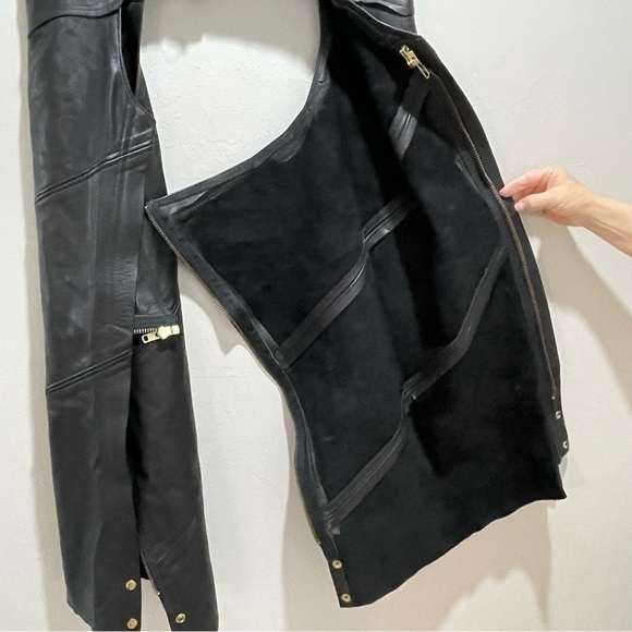 Vintage BRANDED GARMENT INC Motorcycle Leather Riding Biker Chaps Made In USA XL - Picture 9 of 9